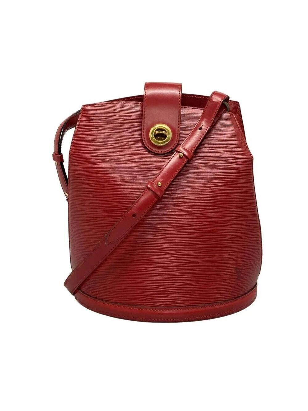 LOUIS VUITTON Cluny Castilian Red Epi Leather Shoulder Bag bran680-102125